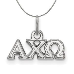 Sterling Silver Alpha Chi Omega XS (Tiny) Pendant Necklace - 18 Inch